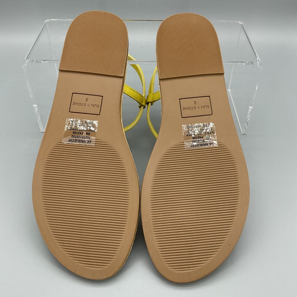 NEW Sun + Stone Women’s Kristi Slingback Flat Sandals Yellow Size 8M - Picture 8 of 10